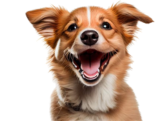 Cão feliz